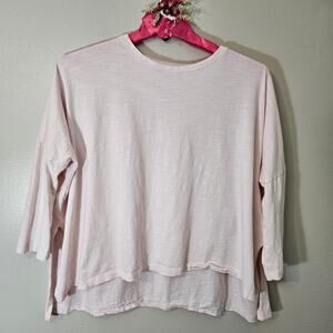 MERSEA 100% Cotton Slub Boxy Anywhere Top - Pale Pink - One Size/OS